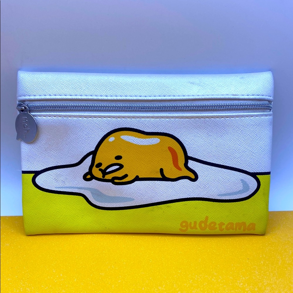 Ipsy Sanrio Gudetama Lazy Meh Egg Cosmetic Pouch Pen Pencil Pouch Japan